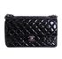Medium Classic Double Flap, &pound;3,190, Handbags, Black, Patent Leather, Front view